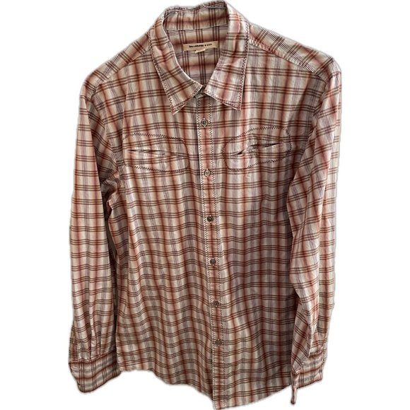 John Varvatos Other - John Varvatos Men’s Long Sleeve XL Rust Red Plaid Button up Western Shirt